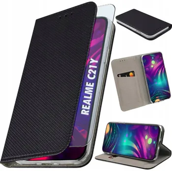 Pouzdro na mobilní telefon Flipové pouzdro pro Realme C21Y + Sklo 9H - Pouzdro