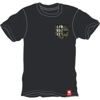 Pánské tričko CCM Triko CCM Camo Pocket SR, Barva BLK, Velikost XL 922586