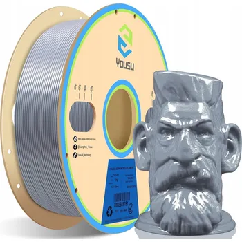 Filament YOUSU Filament do 3D tiskárny PLA Metalický Stříbrný 1,75 mm 1 kg