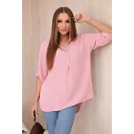 Halenka s prodlouženým zadním dílem pudrově růžová Barva: Pudrově růžová, Velikost: universal