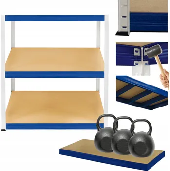 Dílenský regál Kovový regál do skladu a dílny HELIOS 90x110x35 cm, 3 police, nosnost 3x350 kg, ROBUSTNÍ