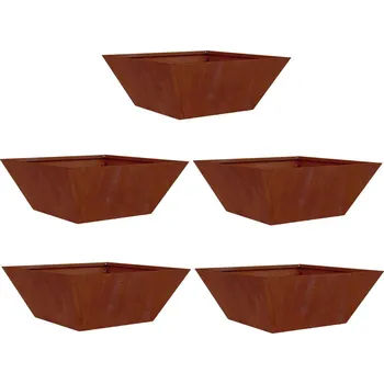 Květináč vidaXL Zahradní pěstebník 5 pcs Rezavá 40 x 40 x 15 cm [873823]