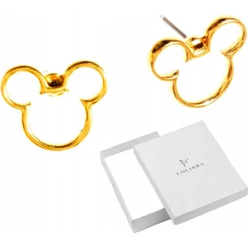 Náušnice Náušnice Colibra s motivem Mickey Mouse, pozlacené, délka 1,5 cm
