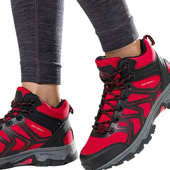 Pracovní obuv Dámské sportovní TREKOVÉ boty SOFTSHELL Červené TREKOVKY vel. 40