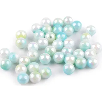 Dětské navlékací korálky Plastové korálky s mermaid efektem Ø10 mm, malé, 7 mint