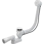 BESCO Automatický vanový sifon s přepadem - chrom, bílý Varianta: Barva - Bílá
