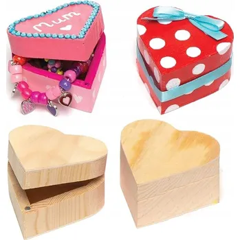 Obraz Dřevěné krabičky ve tvaru srdce (4 ks) pro děti k dekoraci