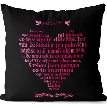 Dekorativní polštářek Polštář - Milostný citát - pro muže