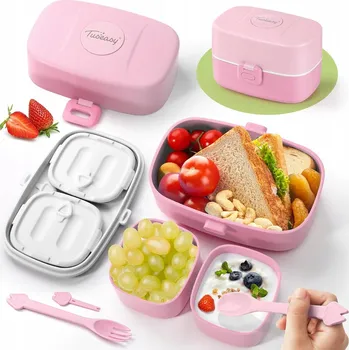 Svačinový box Svačinový Box TUSEASY 860 ml Dětská dóza na jídlo, růžová