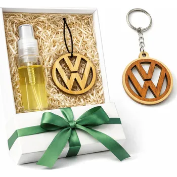 Vůně do auta Mácova dílna Dárková sada Volkswagen – vůně do auta & dřevěný přívěsek Vůně: Vanilka