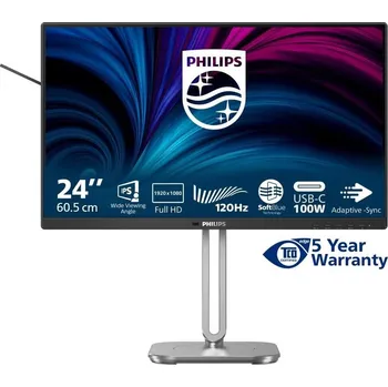 Počítačové příslušenství Philips MT 23,8" 24B2U4301 - 1920x1080,IPS,120Hz,1xHDMI,1xDP,USBhub,USB-C,PD,RJ45,Repro,Pivot