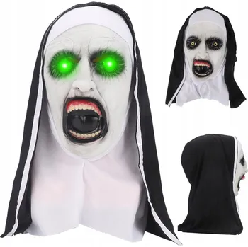 Karnevalová maska Latexová maska na obličej – jeptiška, černá