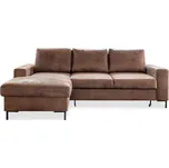 Hnědá rozkládací rohová pohovka z imitace kůže Miuform Lofty Lilly Vintage, levý roh ID_1407417