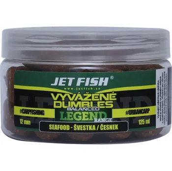 Boilies JET FISH Vyvážené dumbles 12mm 200ml - rak/glm