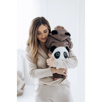 Dětský overall ANDY Boom Teplákový overal panda taupe rostoucí velikost: 86/92