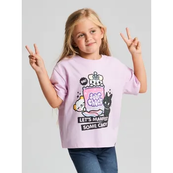 Dívčí oblečení Sinsay - Bavlněná košilka s potiskem Toca Boca - levandulová - 528GP-04X - 528GP-04X-116