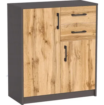 Komoda Komoda Meble Bestseller 74 x 35 x 85 cm dub wotan, grafit matná