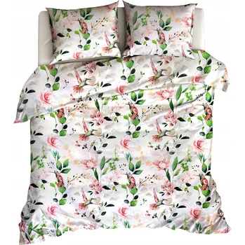 Povlečení POVLEČENÍ BAVLNA 220x200 Ptáčci kolibříci lososové