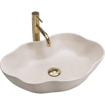 Umyvadlo Keramické umyvadlo na desku REA PEARL Warm, béžové