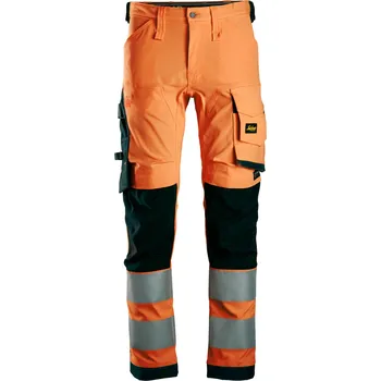 Pracovní oblečení Reflexní kalhoty AllroundWork Stretch pracovní třída 2 oranžové Snickers Workwear Velikost: 252