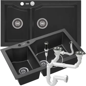 Granitový dřez Granitový dřez dvoudílný ZEUS černý
