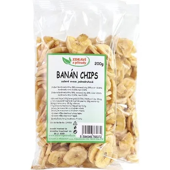 Sušená potravina Banán chips plátky 200g ZP