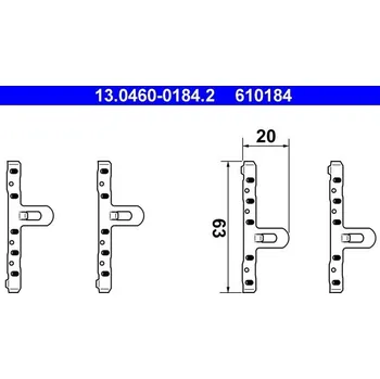 Autodíl Sada příslušenství, obložení kotoučové brzdy ATE 13.0460-0184.2