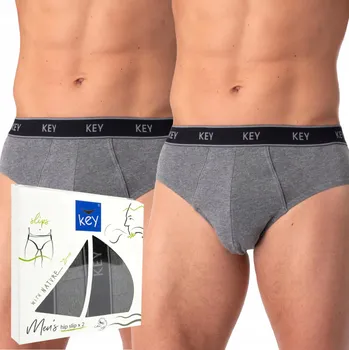 Slipy KEY Pánské slipy MPP 222 XL šedé