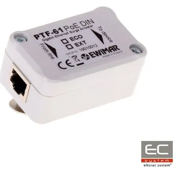 Přepěťová ochrana PTF-61-ECO/PoE/DIN - Přepěťová ochrana gigabitové LAN sítě na DIN lištu - EWIMAR