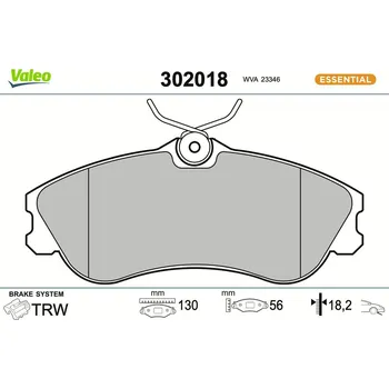Brzdová destička Sada brzdových destiček, kotoučová brzda VALEO 302018