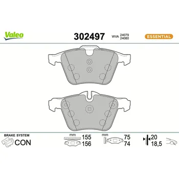Brzdová destička Sada brzdových destiček, kotoučová brzda VALEO 302497