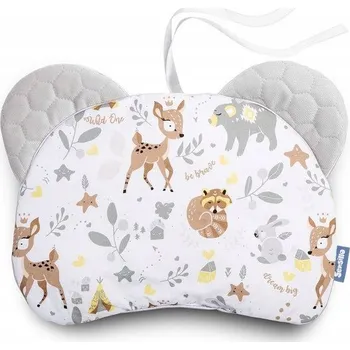 Polštář Polštář DO kočárku velvet bílý lesní dobrodružství