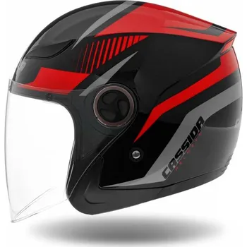 Auto-moto Přilba Reflex, CASSIDA (černá/červená/šedá) XL