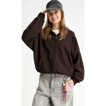 Dívčí mikina Reporter Young | Dívčí hnědá BOXY mikina s kapucí, na zip a s potiskem japonského draka na zádech - Barva HNĚDÁ, Velikost 140/146 261-0555G-01-720-1