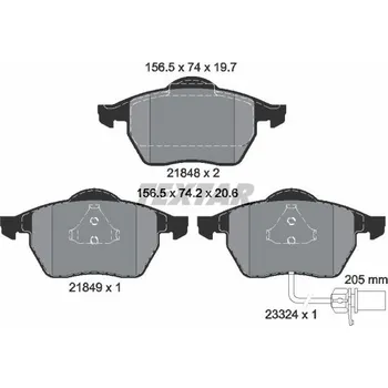 Brzdová destička Sada brzdových destiček, kotoučová brzda TEXTAR 2184903