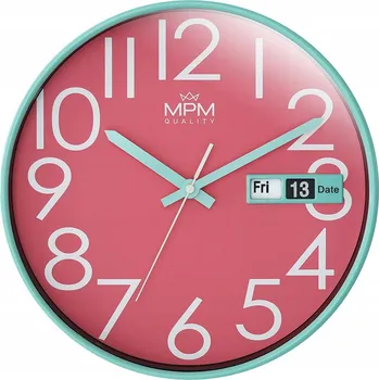 Hodiny Nástěnné hodiny MPM růžové 30,5 cm