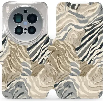 Pouzdro na mobilní telefon Flipové pouzdro Mobiwear - Vivo X300 Pro - V168S Pruhovaná malba (Knížkové flip pouzdro, obal, kryt na mobil Vivo X300 Pro - V168S Pruhovaná malba, materiál Umělá kůže + TPU - ochrana 360°, stojánek, silikonová vanička, magnetické zavírání)