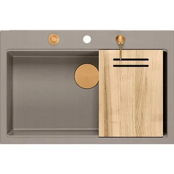 Granitový dřez Jednokomorový dřez Quadron MARC granit šedý