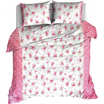Povlečení POVLEČENÍ BAVLNA 220x200 RŮŽIČKY MALINA