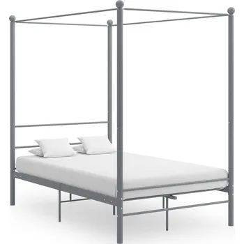 Postel zahrada-XL Rám postele s nebesy šedý kovový 120 x 200 cm 325059