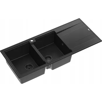 Granitový dřez Dvoukomorový dřez Quadron EVAN 121 GraniteQ granit černý