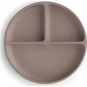 Talíř BABYSTEPS Silikonový talíř s přísavkou, trojdílný - PINK (Růžový)