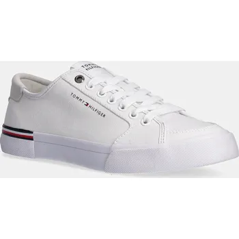 Pánské tenisky Sneakers boty Tommy Hilfiger CORE CORPORATE VULC CANVAS FM0FM05398 bílá 00X, EUR 45