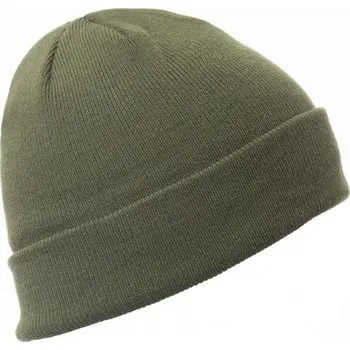 Čepice Payperwear Pletená čepice EVEREST s ohrnutím a modelovanou přední části Barva: zelená vojenská vintage