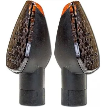 Osvětlení pro motocykl HSM LED blinkry PEAK na motorku, tónované sklo, černé krátké blinkry, M10