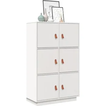 Příborník do zásuvky vidaXL Skříň highboard 67 x 40 x 108,5 cm masivní borové dřevo [820172] Barva: Bílá