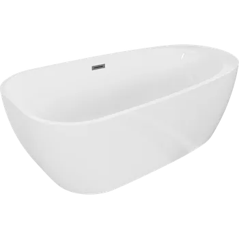 Mexen Giada volně stojící vana 170 x 90 cm, bílý lesk, přepad gun metal - 52741709000-95 Volně stojící vany