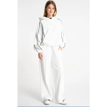 Reporter Young | Dívčí bílé tepláky STRAIGHT s moderním prošitím - Barva BÍLÁ, Velikost 164 261-0117G-06-200-1