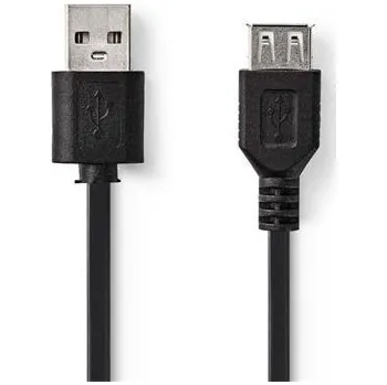 Elektrická zásuvka Nedis CCGB60010BK20 - USB 2.0 kabel | A Zástrčka - A Zásuvka | 2 m | Černá barva