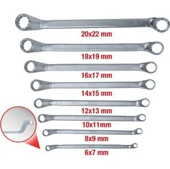 Autodíl Souprava dvojitých ockových klícu, prohnuté, 8dílná, 6–22 mm, 517.0248